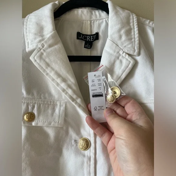 J. CREW RODMAN Denim blazer-jacket in white - Picture 4 of 6